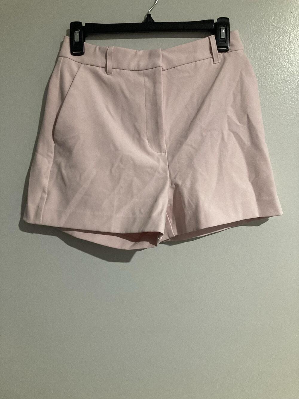 Express Shorts Womens 4 Pink Chino Pleated Editor Super High Rise Casual